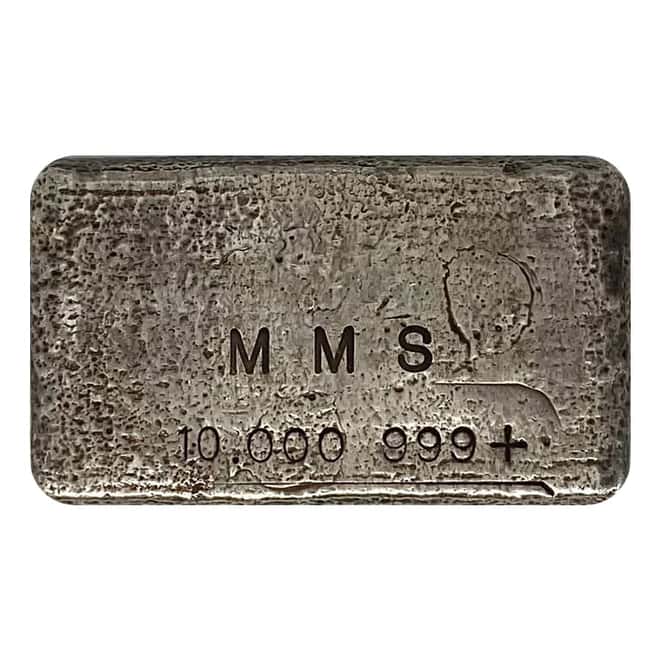 10 oz Engelhard MMS Cast Silver Bar .999+ Fine (3rd Series, Otto F. Rehders)