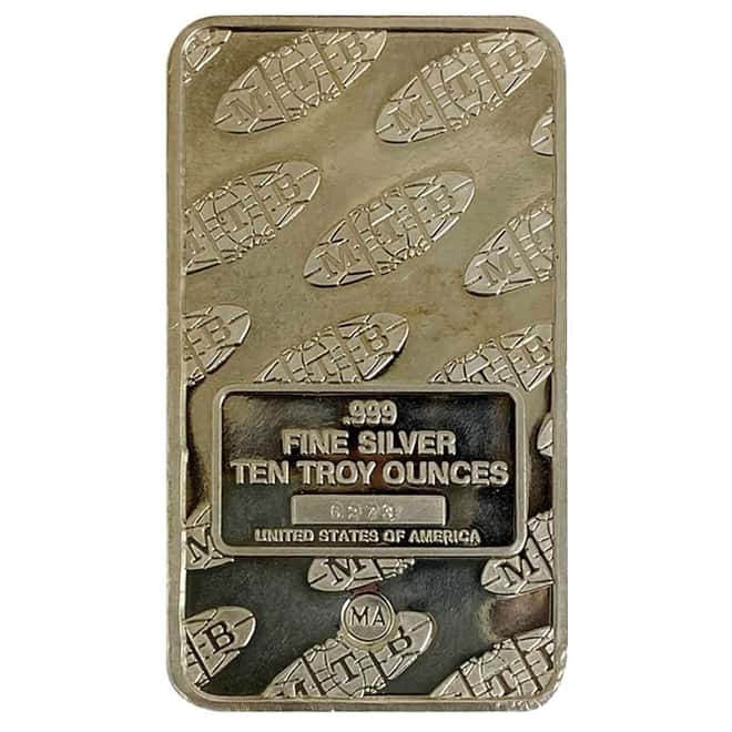 10 oz MTB (MA) Statue of Liberty Silver Bar .999 Fine