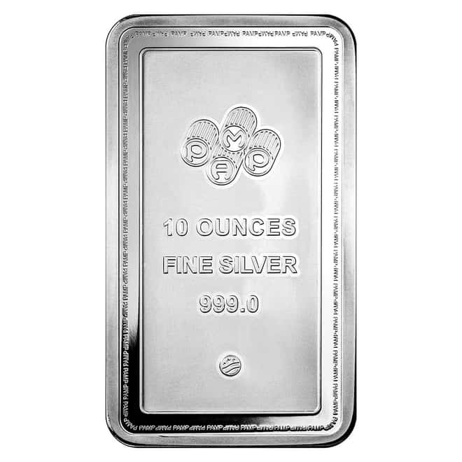 NO SEAL - 10 oz PAMP Lady of Freedom Silver Bar .999 Fine