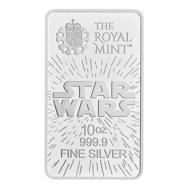 10 oz Royal Mint Star Wars Light Side Silver Bar .9999 Fine