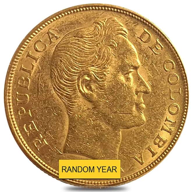 10 Pesos Colombia Gold Coin Avg Circ (Random Year)