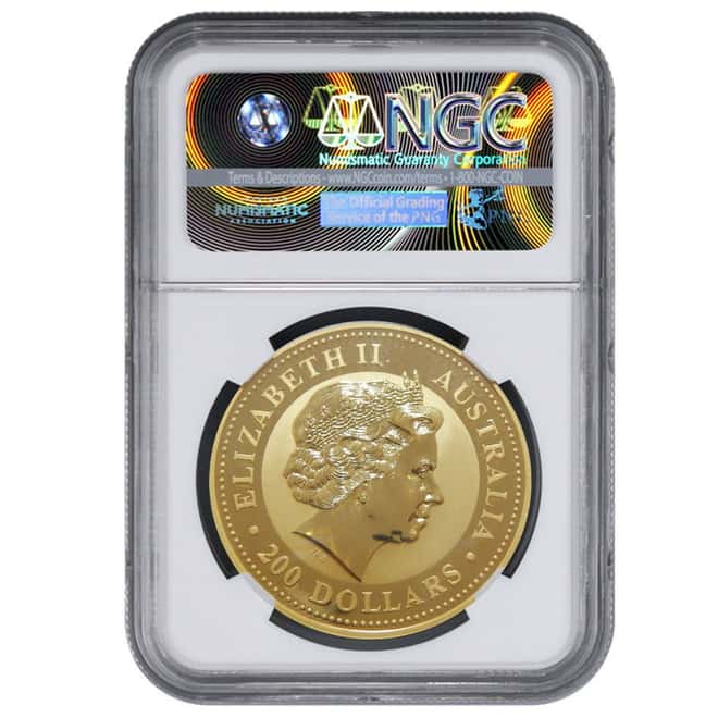 2007 2 oz Gold Lunar Year of The Pig Perth Mint (Series I) NGC MS 66