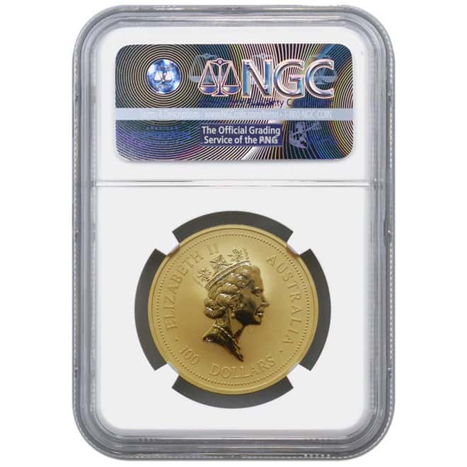 1996 1 oz Gold Lunar Year of the Rat Perth Mint (Series I) NGC UNC Details