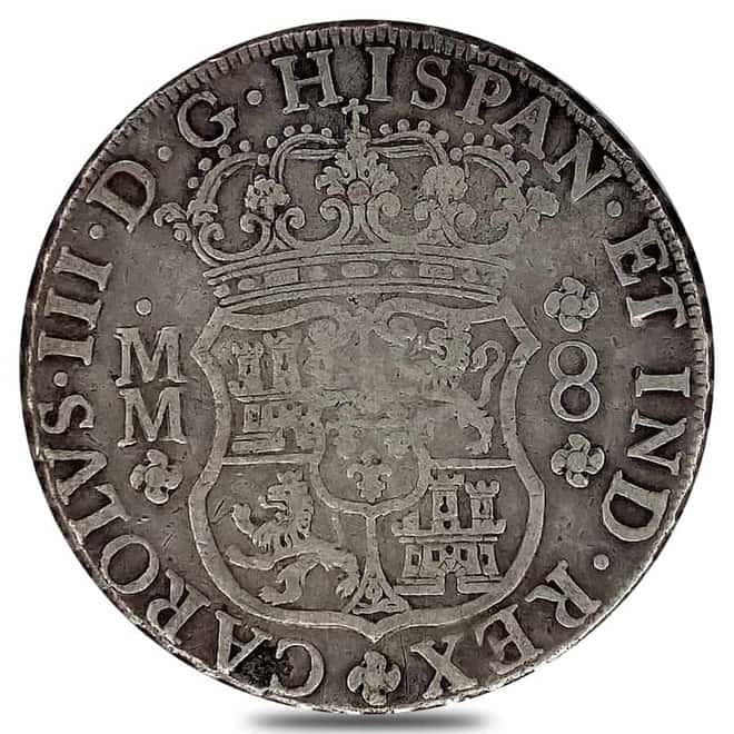 1762 MM Mexico Spanish Colony 8 Reales Charles III Silver Coin ASW .798 oz Circ