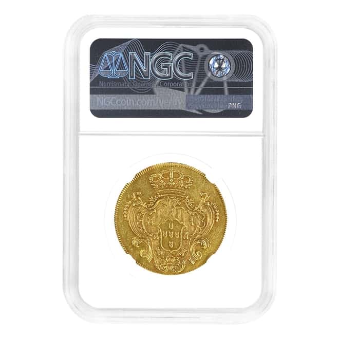 1782 Portugal 4 Escudos Gold Coin NGC AU Details
