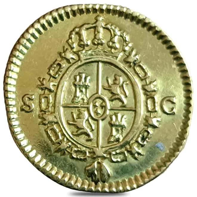 1786-1788 Spain 1/2 Escudo Charles III Gold Coin Ex-Jewelry (Random Year)