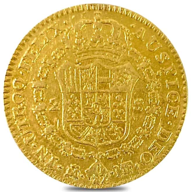 1791-1808 Mexico 2 Escudos Charles IV Gold Coin AGW .1451 oz Ex-Jewelry