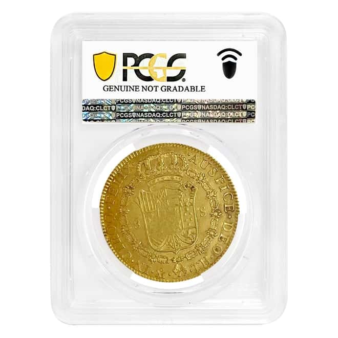 1804/3-TH Mexico 8 Escudos Charles IV Gold Coin PCGS Genuine AU Detail (Spanish Colony)