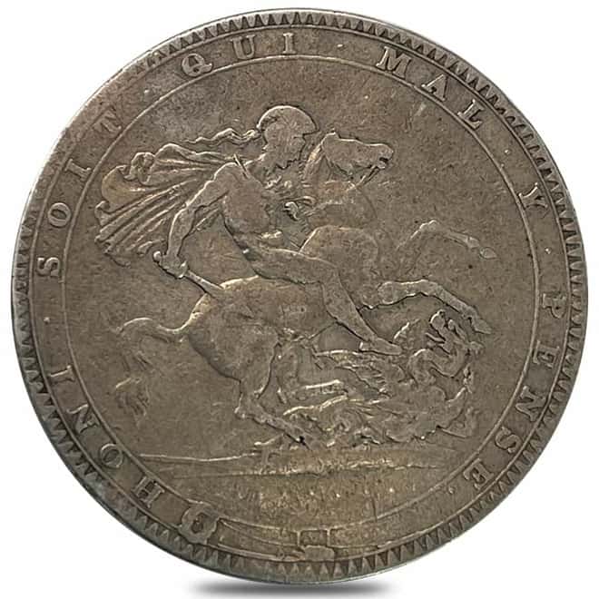 1818-1820 Great Britain George III Silver Crown Avg Circ ASW 0.8409 oz (Random Year)