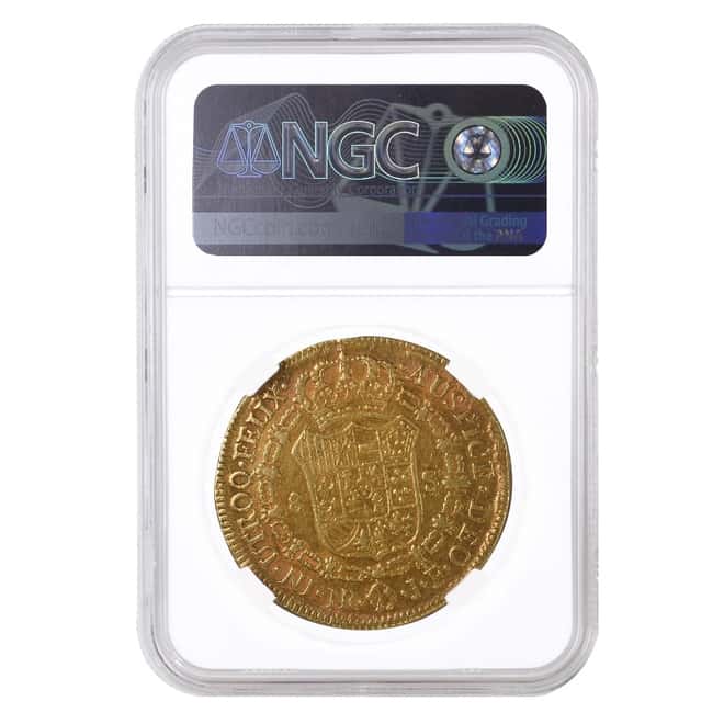 1819 NR JF Colombia 8 Escudos Ferdinand VII Gold Coin NGC XF Details