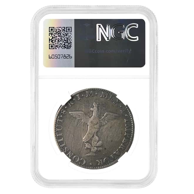 1822 Mexico 8 Reales Early Eagle Silver Coin NGC Fine Details