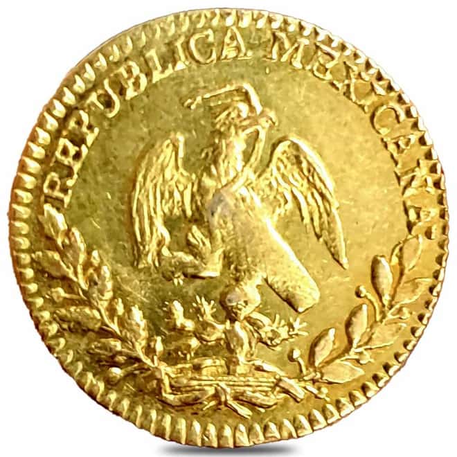 1825-1869 Mexico 1 Escudo Gold Coin Avg Circ (Random Year)