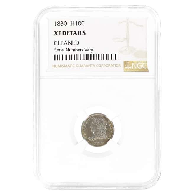 1830 Silver Early Half Dime H10C NGC XF Details
