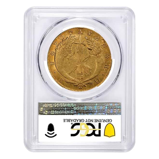 1834-UR Colombia 8 Escudos Gold Coin PCGS VF Detail