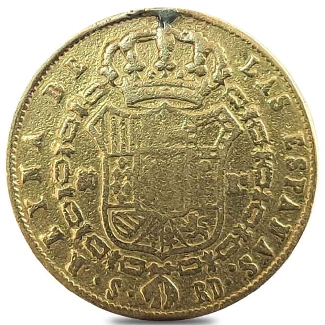 1838-1848 Spain Isabella II 80 Reales Gold Coin Ex-Jewelry (Random Year)