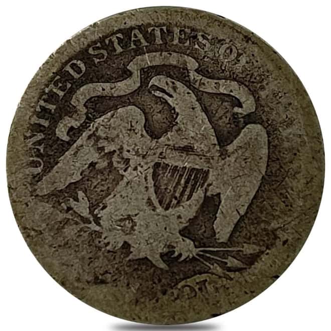 1838-1891 Seated Liberty Silver Quarter Dollar Circulated (Random Year)