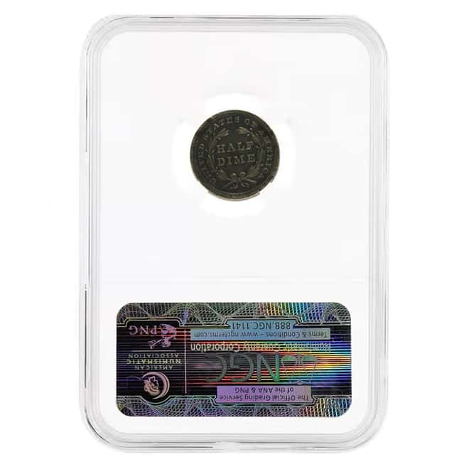 1838 Seated Liberty Large Stars Silver Half Dime H10C NGC VF 30