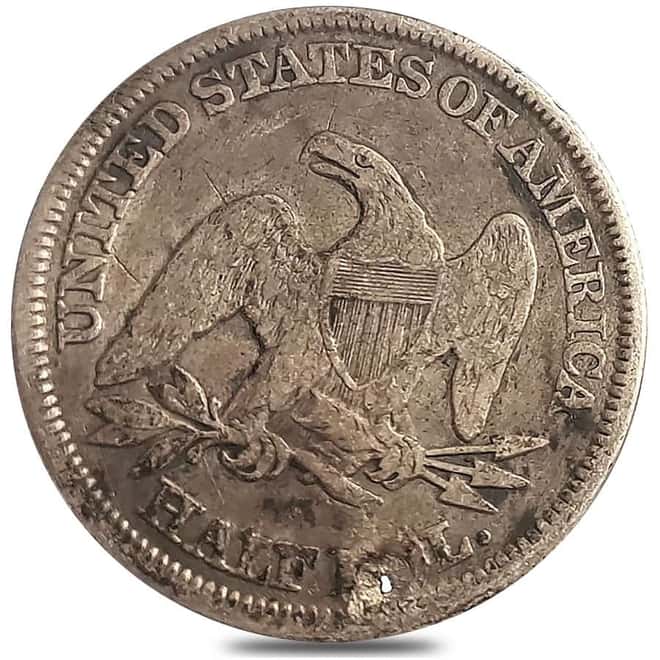1839-1891 Seated Liberty Half Dollar Silver Coin Holed (Random Year)