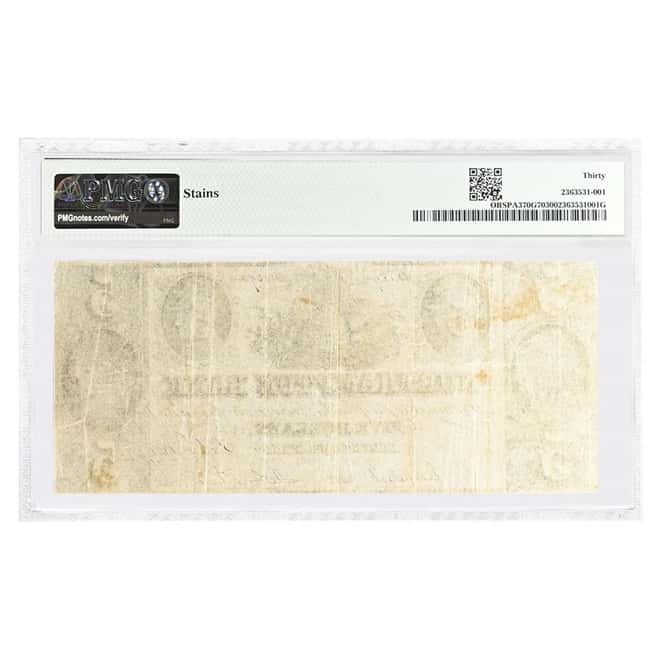 1840s $5 Northampton Bank Allentown Pennsylvania PMG VF 30