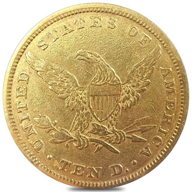 1843 $10 Liberty Head Eagle Gold Coin XF Details (Cleaned)