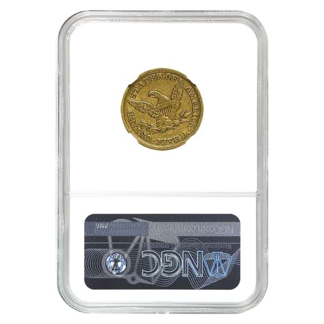 1850 D $5 Liberty Head Half Eagle Gold Coin NGC XF 40 (Weak D)