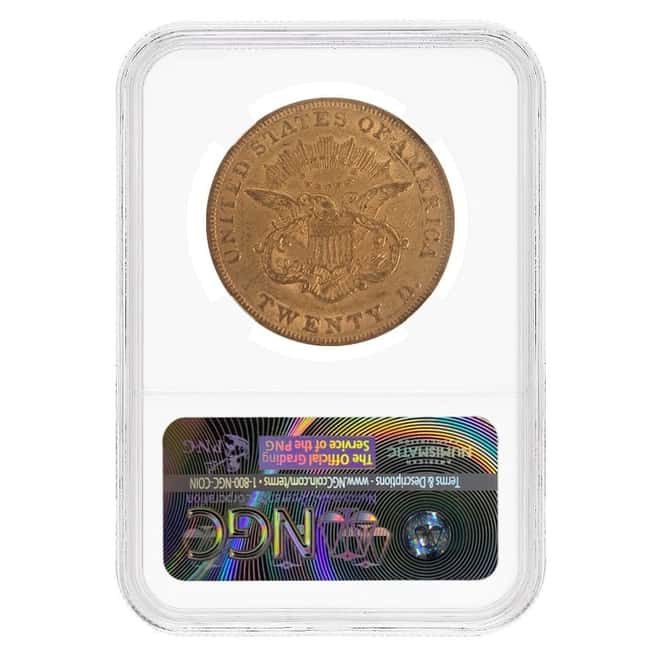 1852 $20 Liberty Head Double Eagle Gold Coin NGC AU 50