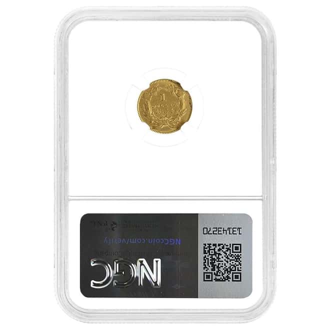 1854 $1 Gold Indian Princess Head Type 2 NGC AU Details