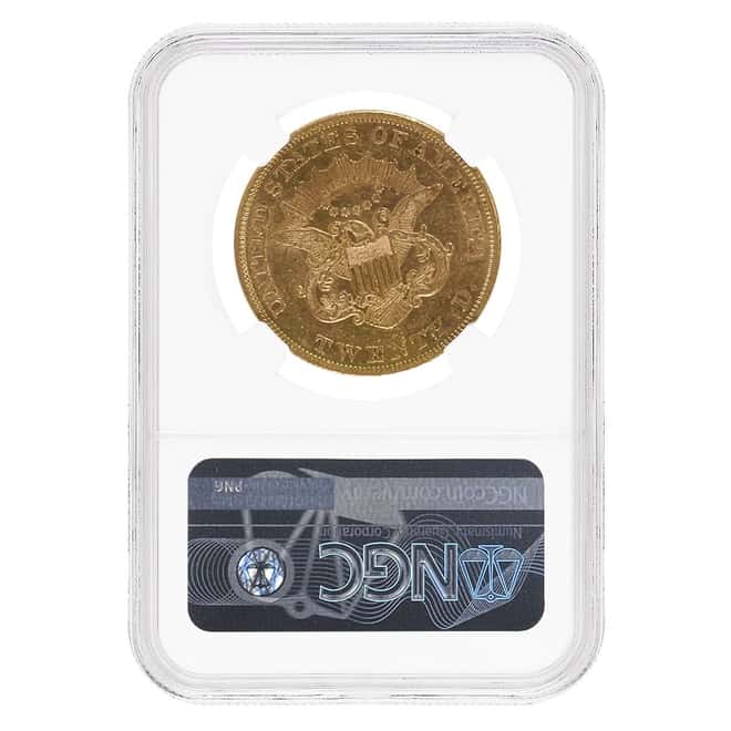 1855 $20 Liberty Head Double Eagle Gold Coin NGC AU 55