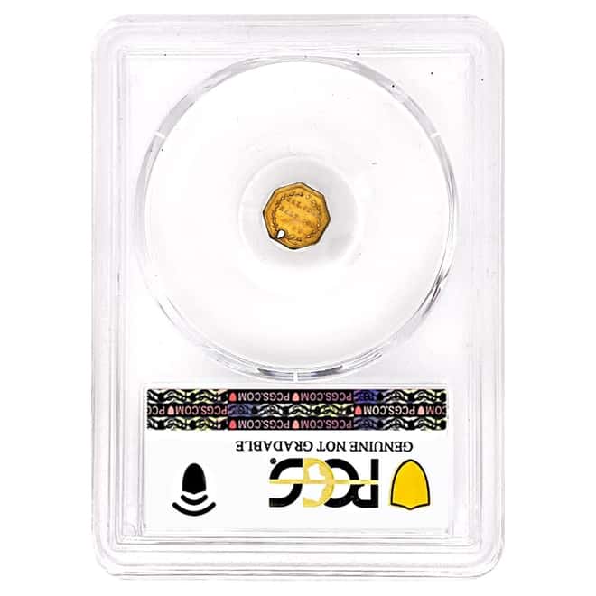 1855 Gold Liberty Head Octagonal 25C 1/4 Dollar PCGS AU Detail (Holed)