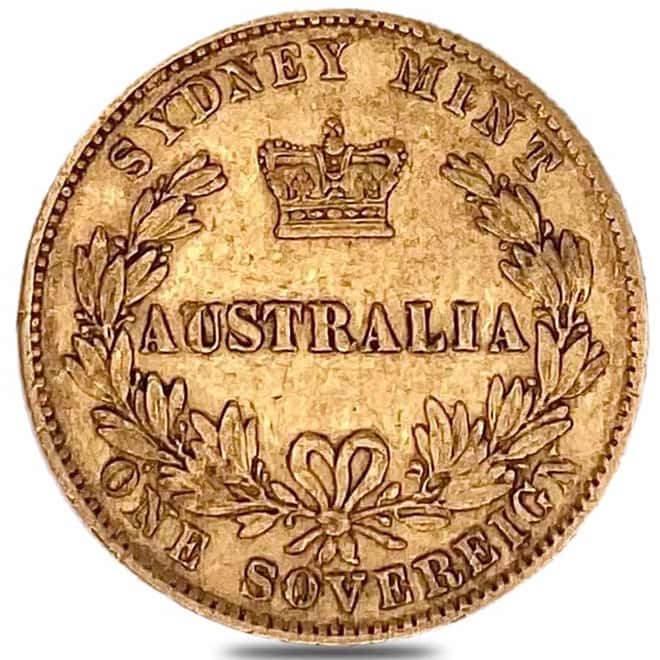 1857-1870 Australia Gold Sovereign Victoria Young Head Avg Circ (Random Year)