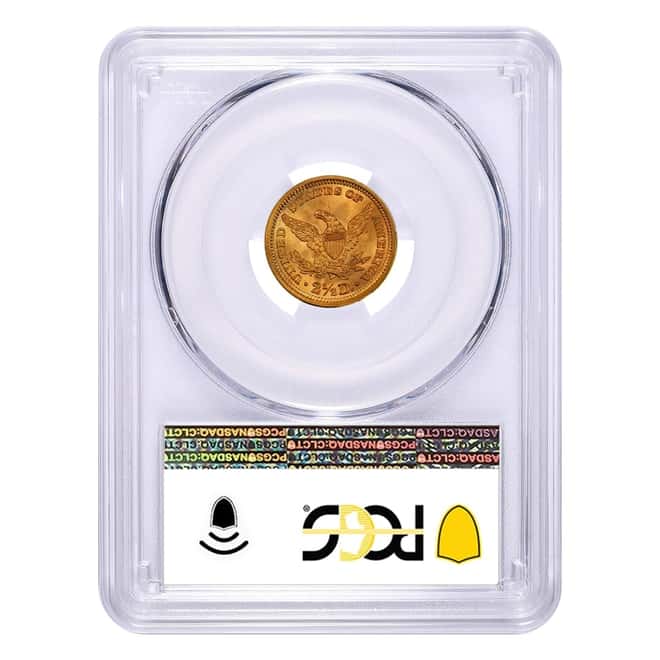 1861 $2.5 Liberty Head Quarter Eagle Gold Coin New Reverse PCGS MS 64
