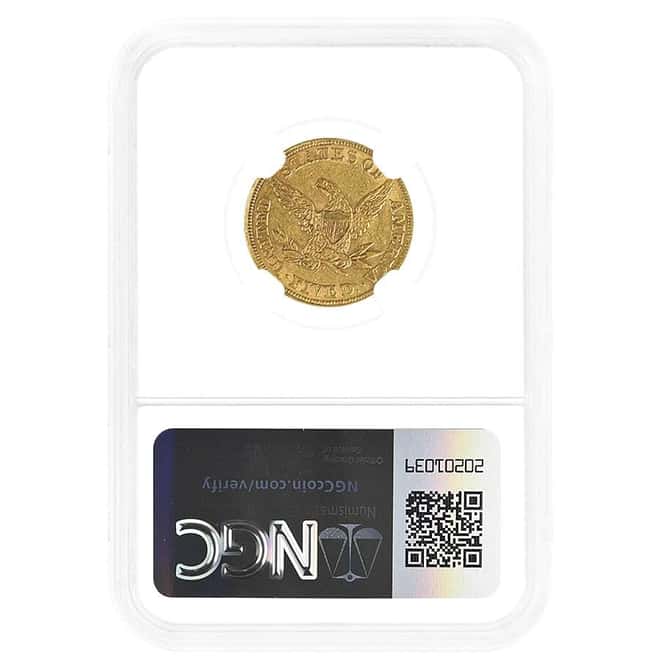1861 $5 Liberty Head Half Eagle Gold Coin NGC AU 53