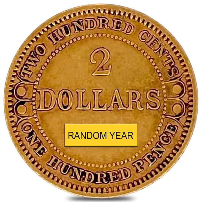 1865-1888 Canada Newfoundland $2 Gold Coin Avg Circ Random Year