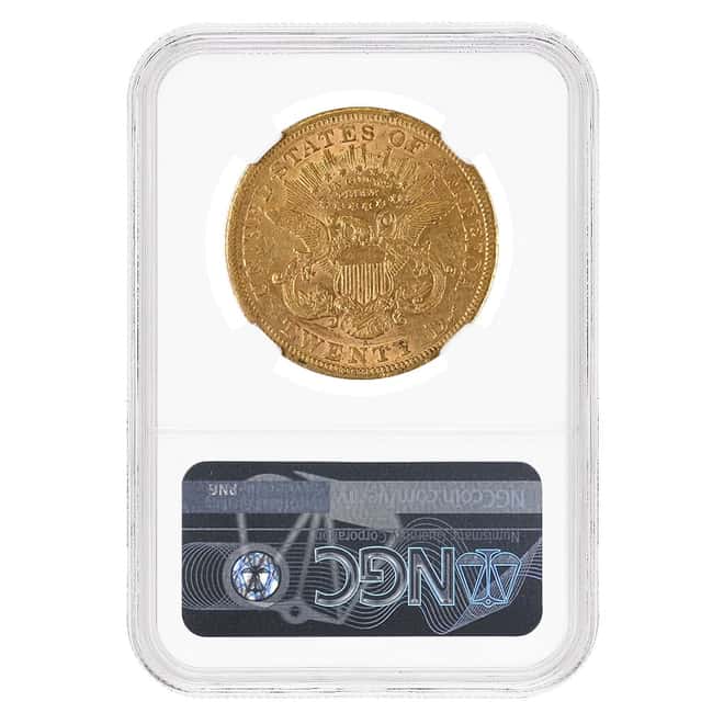 1868-S $20 Liberty Head Double Eagle Gold Coin NGC AU 53