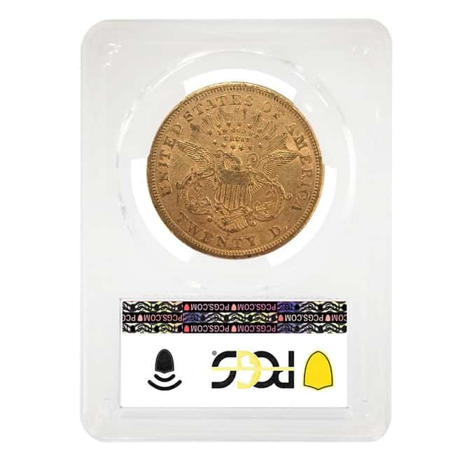 1868-S $20 Liberty Head Gold Double Eagle Coin PCGS AU 50
