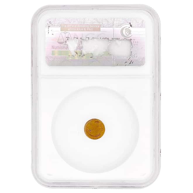 1870 Liberty Head Gold Quarter Dollar Round BG-808 NGC MS 62