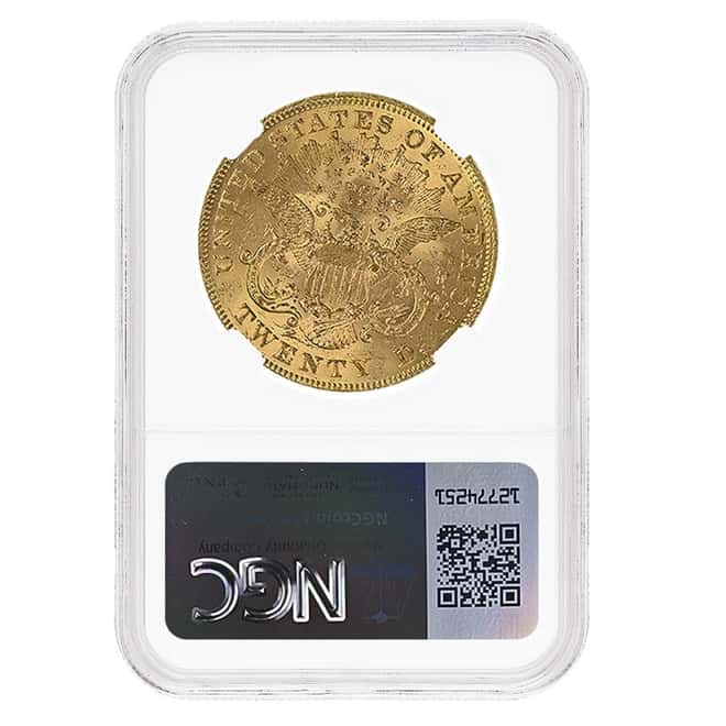 1873 Open 3 $20 Liberty Head Double Gold Eagle Coin NGC MS 61