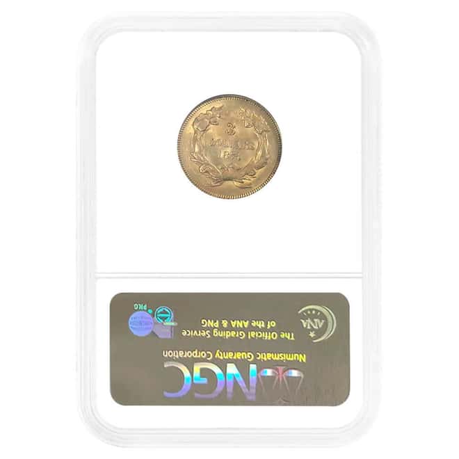 1874 $3 Indian Princess Head Gold Coin NGC AU 58