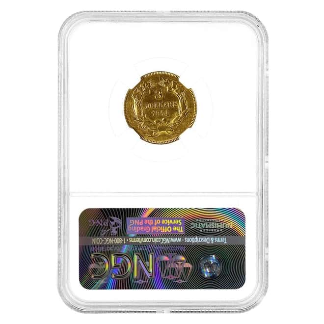 1874 $3 Indian Princess Head Gold Coin NGC AU Details