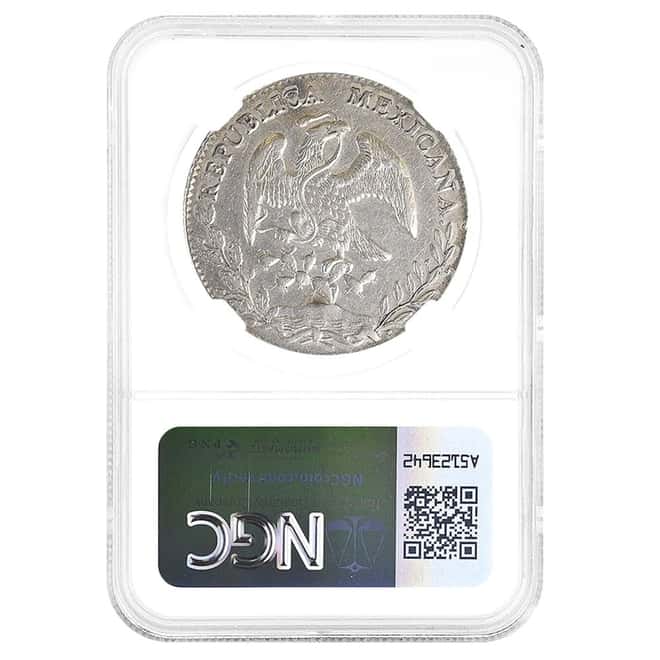 1876 Mexico 8 Reales Cap & Rays Silver Coin NGC AU Details