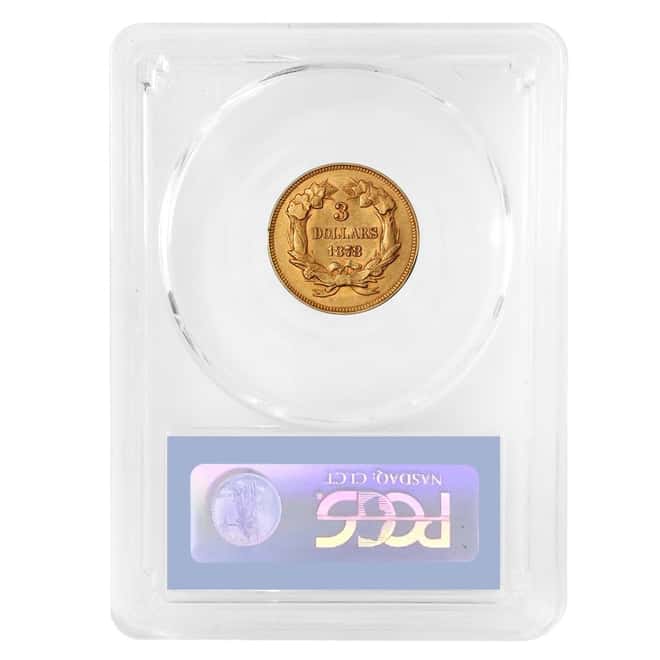 1878 $3 Gold Indian Princess Head PCGS AU 55