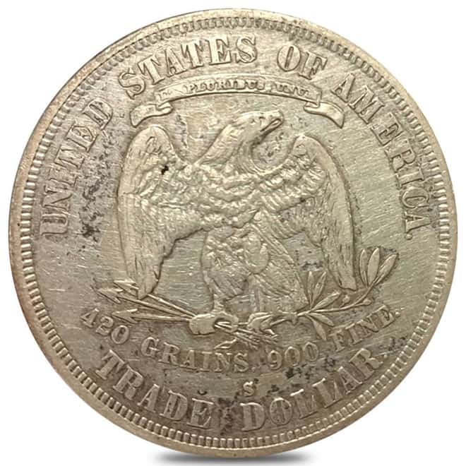 1878-S Silver Trade Dollar $1 Coin XF Details Cleaned