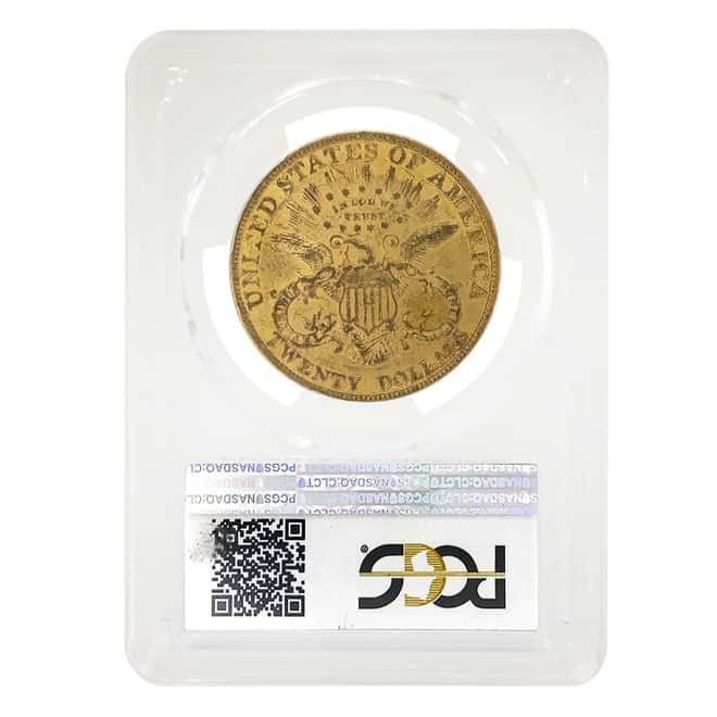 1880 $20 Liberty Head Gold Double Eagle Coin PCGS AU 53