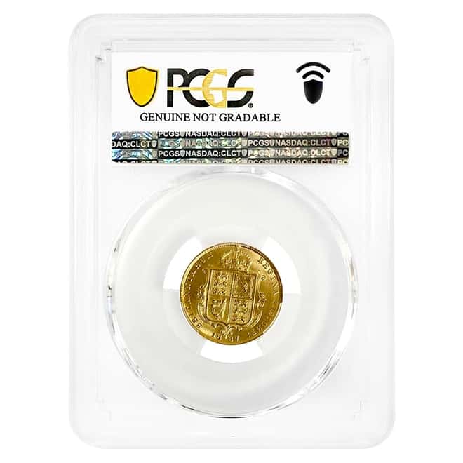 1887 British Gold Half Sovereign Victoria Jubilee Shield PCGS UNC Detail