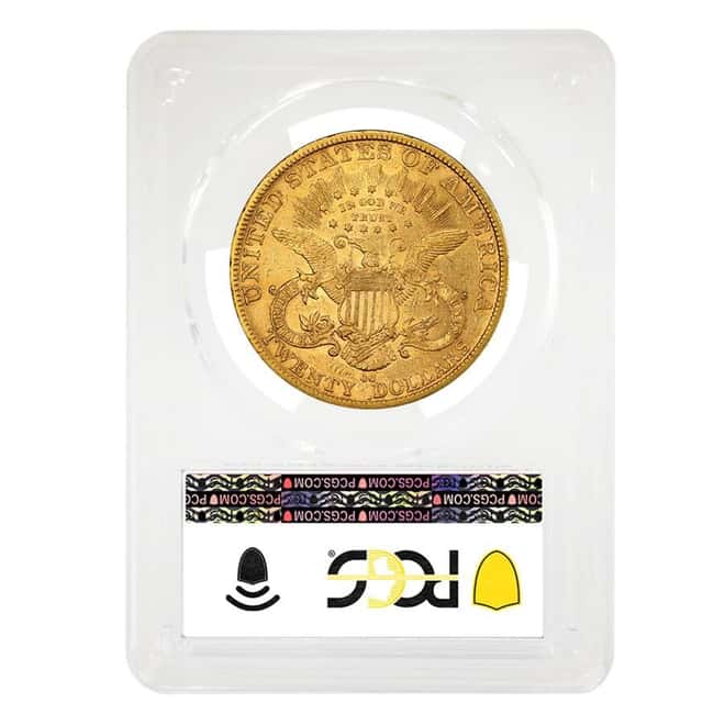 1889-CC $20 Liberty Head Gold Double Eagle Coin PCGS AU 50