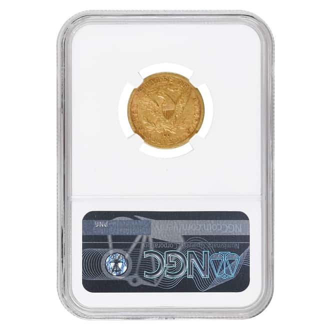 1891 CC $5 Liberty Head Half Gold Eagle Coin NGC AU 50