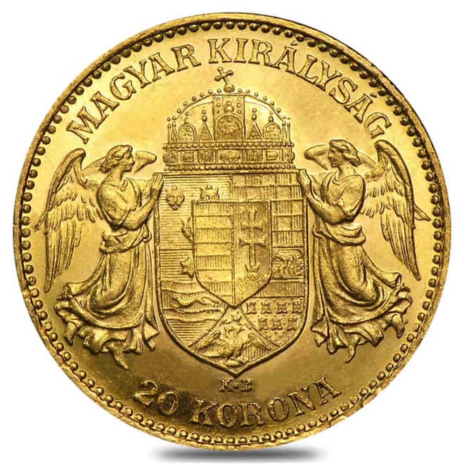 1892-1915 Hungary Gold 20 Korona BU (Random)