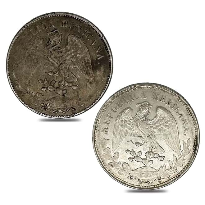 1898-1909 Mexico Second Republic 1 Peso Silver Coin Avg Circ (Random)