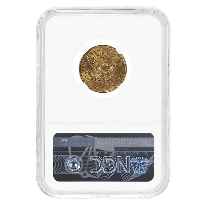 1898 $5 Liberty Head Half Eagle Gold Coin NGC MS 64