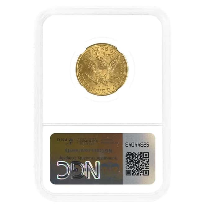 1901/0 S $5 Liberty Head Half Eagle Gold Coin NGC MS 63